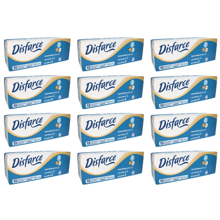 Disfarce Absorvente Pós Parto - 12 Pacotes - 180 Unidades - Cod. 596