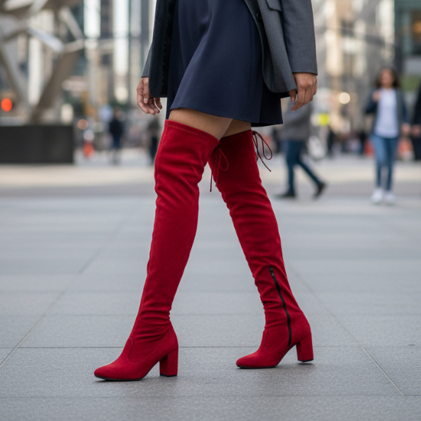 Bota Vermelha Cano Longo: Onde Comprar | BuscaProdutos