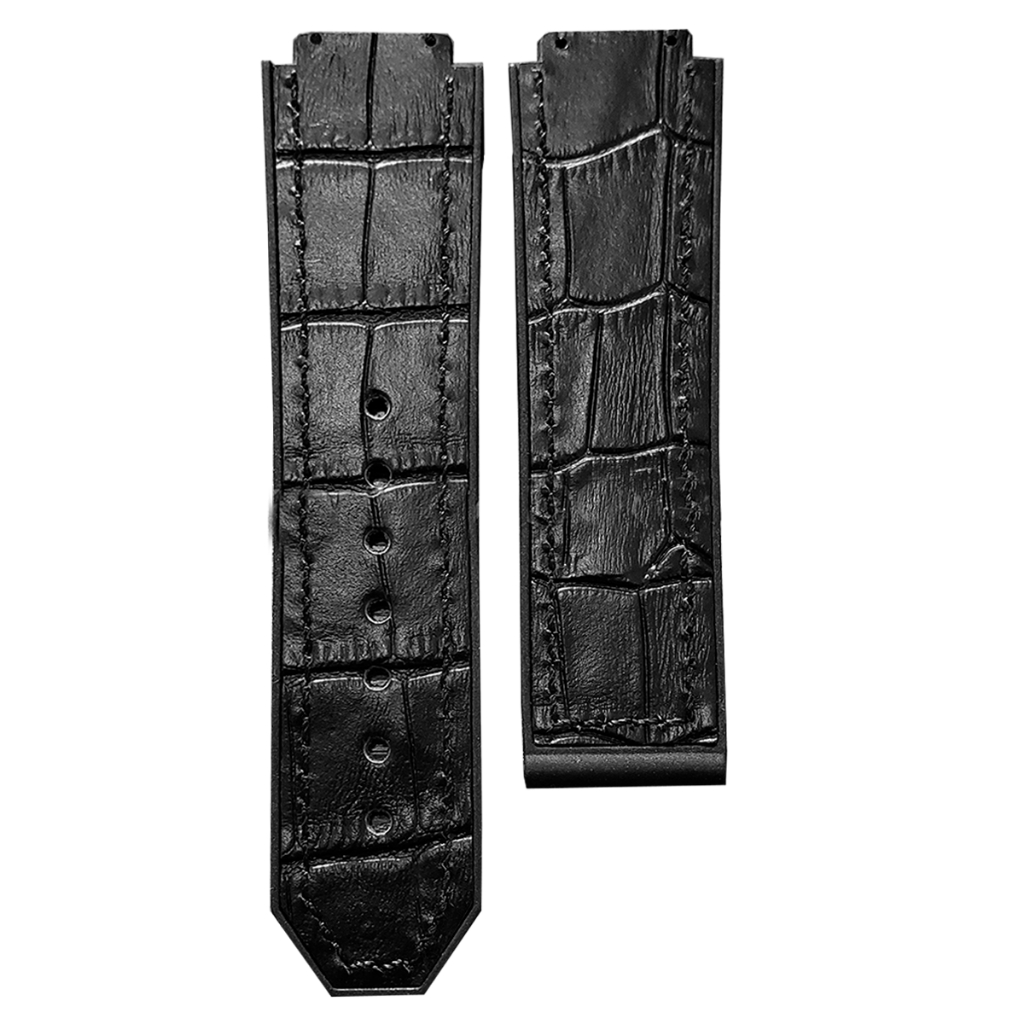 Pulseira para relógio Hublot Big Bang Couro, Camurça, Lisa, Riscadinha, Pneu cores váriadas.