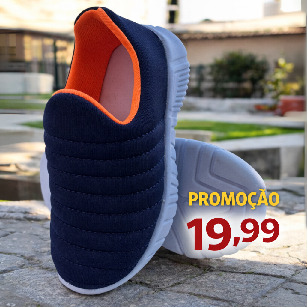 Tênis Infantil Masculino Calce Fácil, Confortável e Antiderrapante para o Dia a Dia