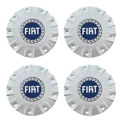 Jogo Calota Tampa Central Brw 430 Emblema Fiat Azul