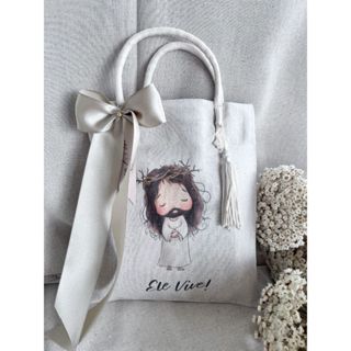 01 Sacolas Ecobag de Linho Coleção Páscoa Cristã Jesus em Oferta na Shopee