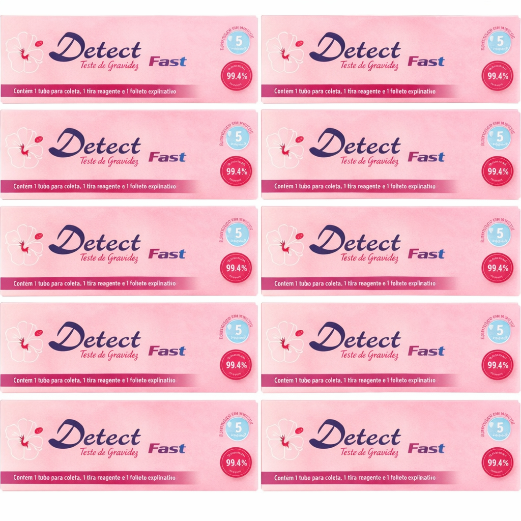 Kit c/10 Testes de Gravidez Tiras Detect Fast Em Até 1 Minuto - Sanfarma em Oferta na Shopee