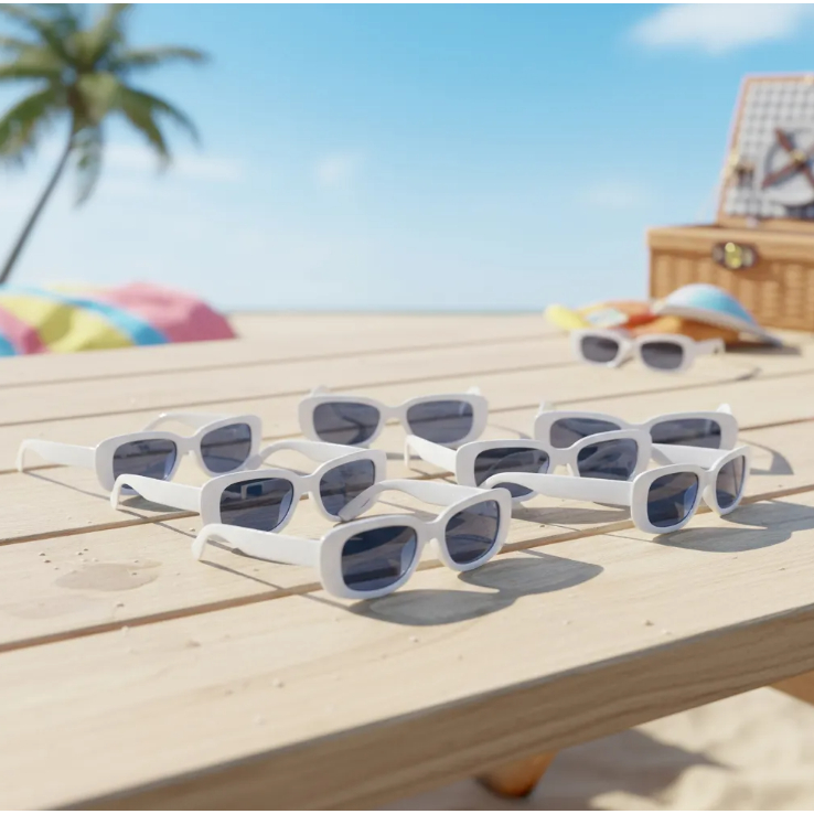 KIT 6 ÓCULOS TIK TOK RETRO BRANCO FESTA FORMATURA CASAMENTO EVENTO