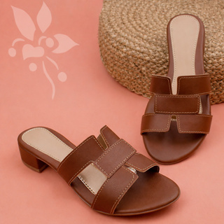 Tamanco Feminino Casual Salto Baixo Tira H Brilho Confortável Leve Tendência Original Pés&Formas em Oferta na Shopee