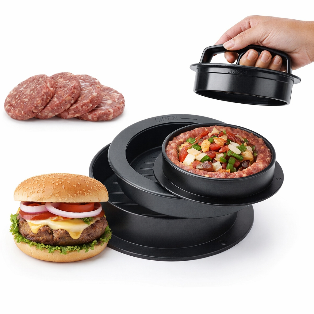 Molde para Hambúrguer Forma Modeladora Para Hambúrguer Caseiro Artesanal Recheado em Oferta na Shopee