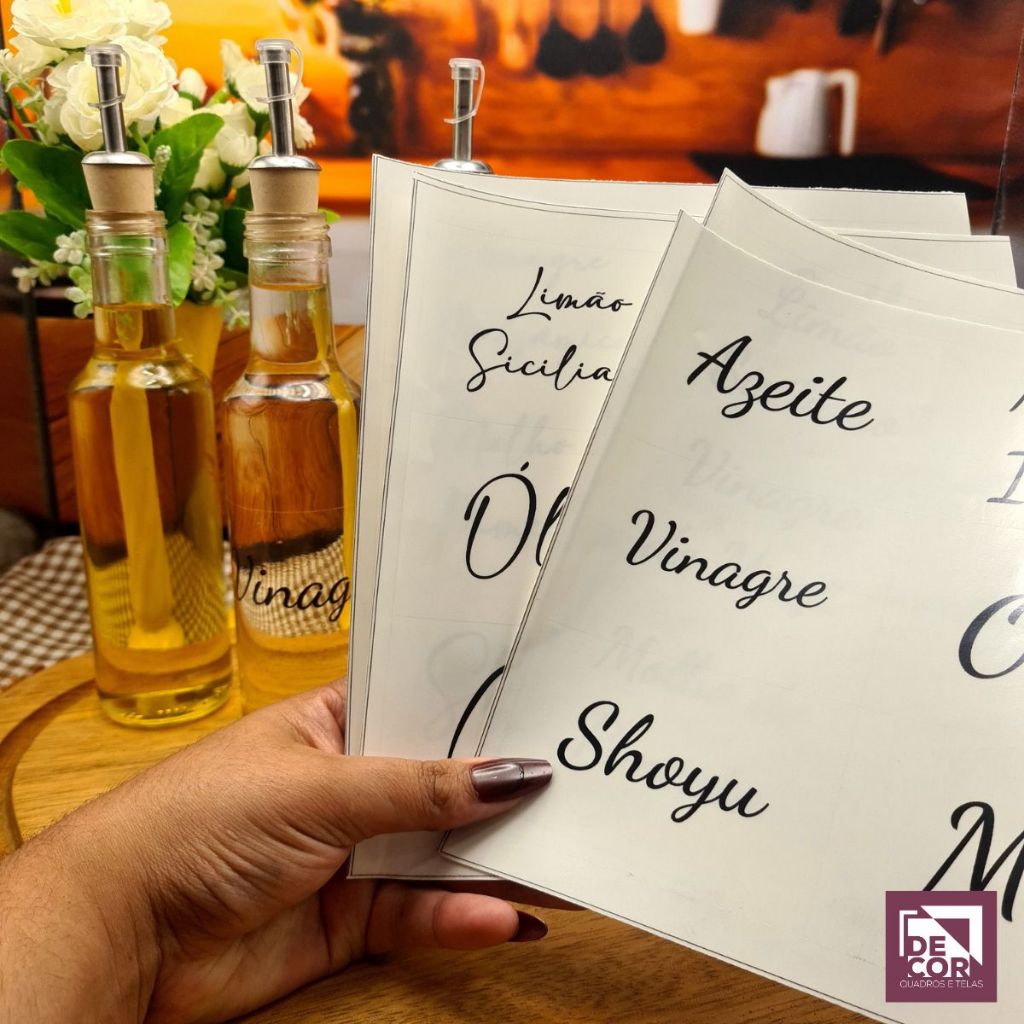 Kit 12 Etiquetas Adesivas Transparentes para Temperos e Molhos Vinil à Prova d’Água Organizador em Oferta na Shopee