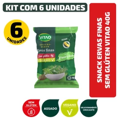Snack Ervas Finas Sem Glúten Vitao 40G - Kit 6 Unidades