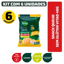 Snack Queijo Sem Glúten Vitao 40G - Kit 6 Unidades