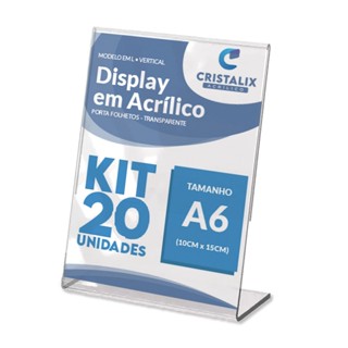Kit Display Expositor A6 Placa Pix 10x15 Mesa Balcão QR Code em Oferta na Shopee