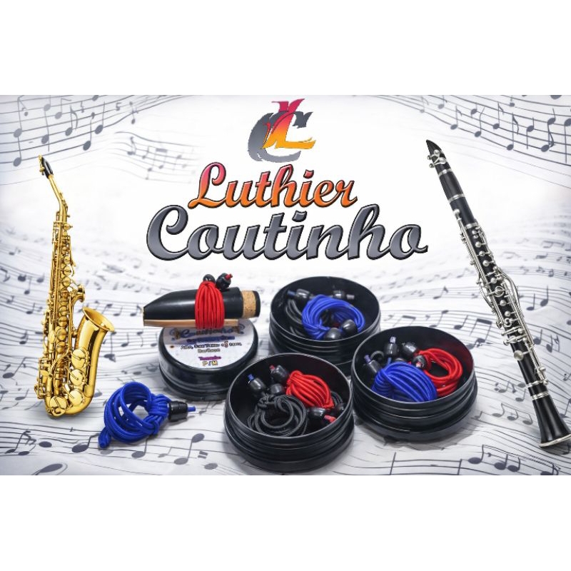 2 Abraçadeira de cordão. Clarinete, Clarone, Sax Soprano ( Boquilha de Massa)