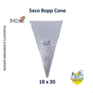 Saco em Bopp Cone Transparente 18 x 30 - Pacote com 50 unidades em Oferta na Shopee