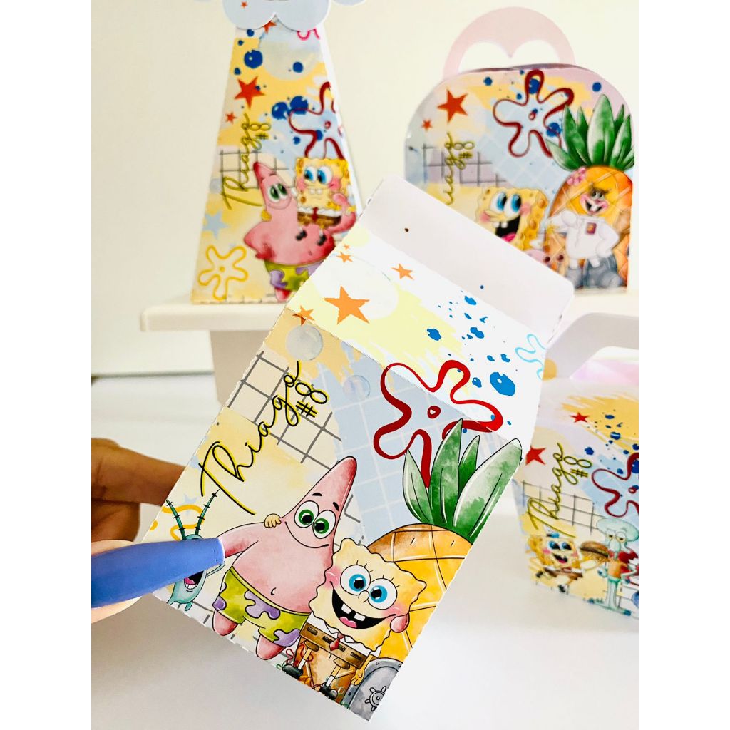 KIT  Personalizados BOBO ESPONJA /personalizados/Mimo/Lembrancinha/Festa Aniversario PEGUE E MONTE.