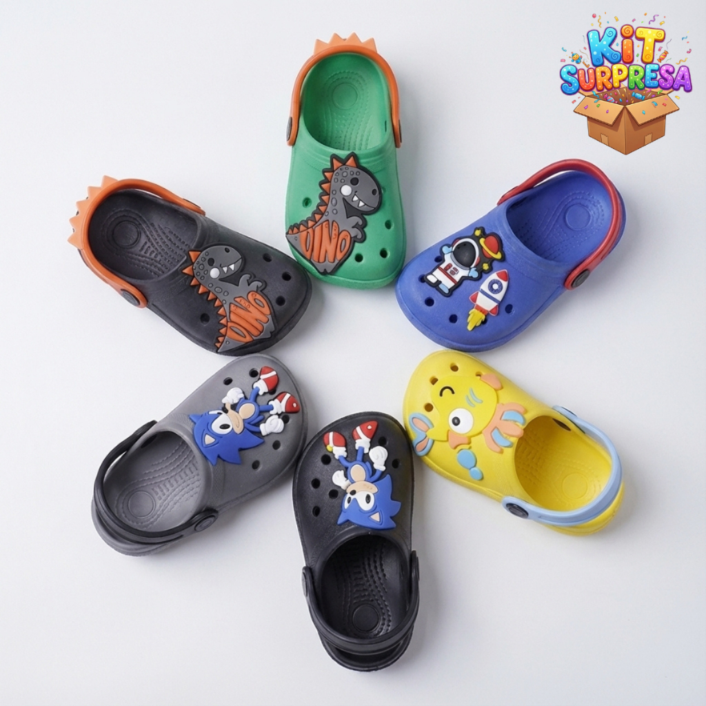 Kit Surpresa 2 Pares Sandália Infantil Menino Leve Confortável