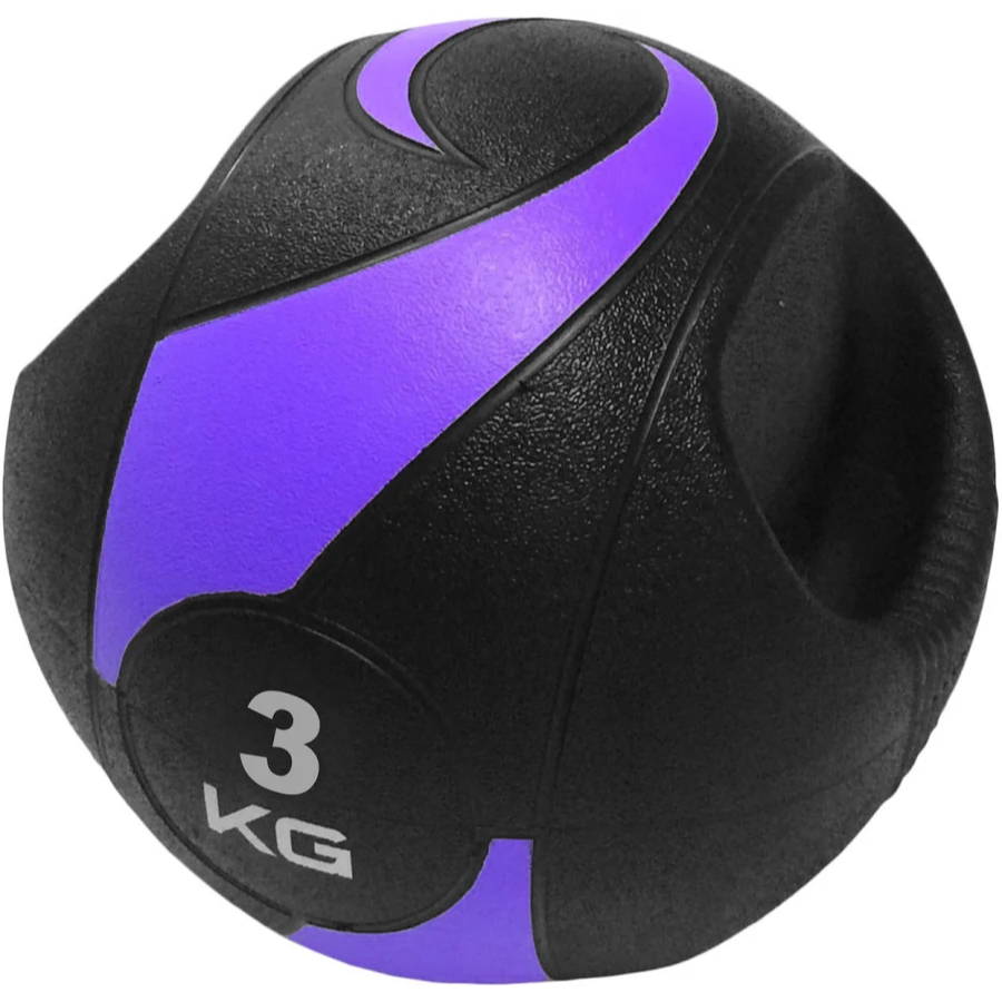 Medicine Ball com Pegada 3kg Treinamento Funcional Pilates Musculação - LiveUp Sports