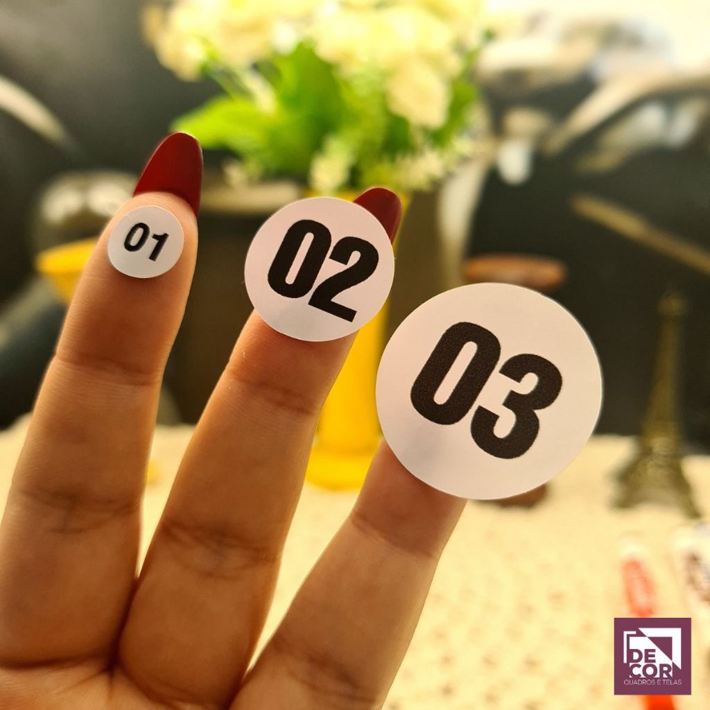 Etiquetas Bolinha Numeradas Autoadesivas 01 a 200 ou 01 a 600 Organização Estoque 1 2 ou 3cm