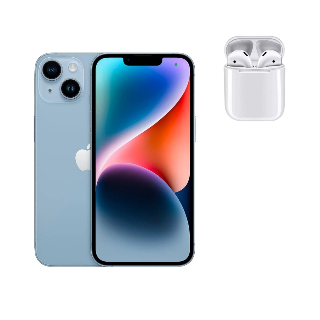 Vitrine Apple Iphone 14 Azul 128gb 5g+ Fone de Ouvido Bluetooth