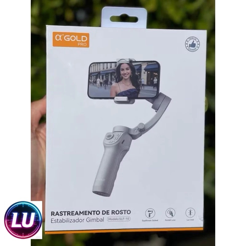 Bastão de Selfie Estabilizador Inteligente 3 em 1 com Tripé e Controle Bluetooth – Cinza Rastreamento de rosto Gimbal