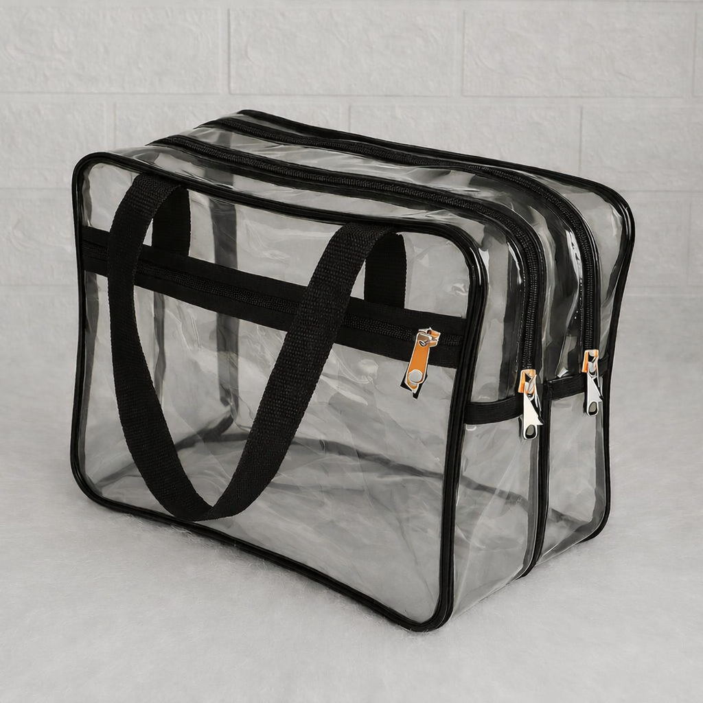Imagem Bolsa De PVC Transparente E Fume Impermeável Viagem/Higiene/Pessoal/Enfermagem/Clube/Praia/Piscina