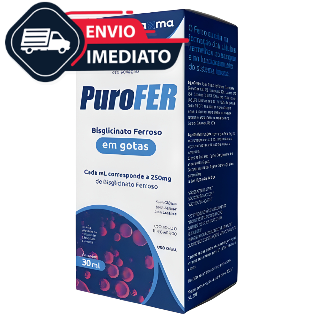 Purofer Gotas 30ml Bisglicinato Ferroso – Suplemento de Ferro para Anemia