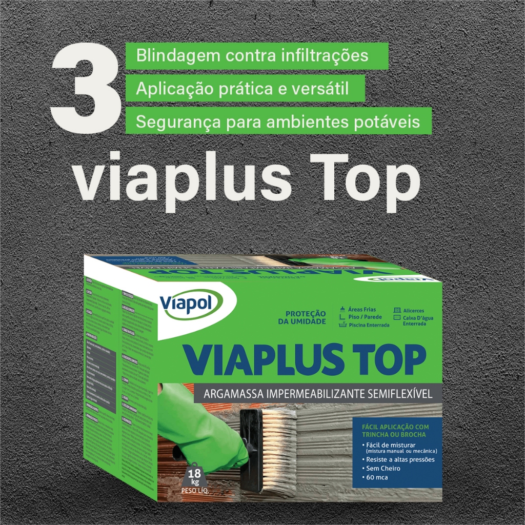 Revestimento Impermeabilizante Viaplus Top Resistente a Alta Pressão - Viapol