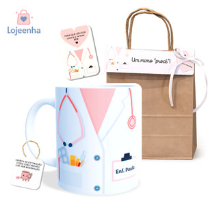 Caneca Personalizada Enfermagem - Caneca Enfermeira - Caneca de Porcelana- Caneca Médico-Caneca Médica-Dia da Enfermagem