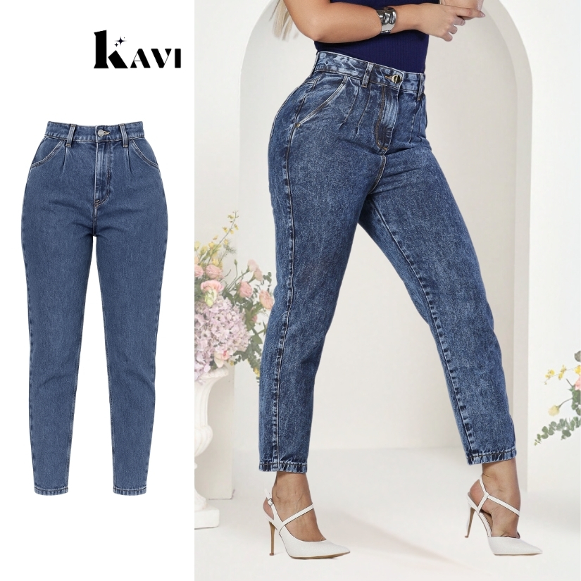 Calça Mom Jeans Cintura Alta Feminina Levanta Bumbum em Oferta na Shopee