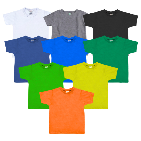 Kit 8 Camisetas Manga Curta Infantil Bebê Menino ou Menina Básica Lisa ou 6 Camisetas Básicas 100% algodão
