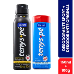 Kit Tenys Pé Baruel Desodorante Para Os Pés Sport Edition 150ml + Original 100g
