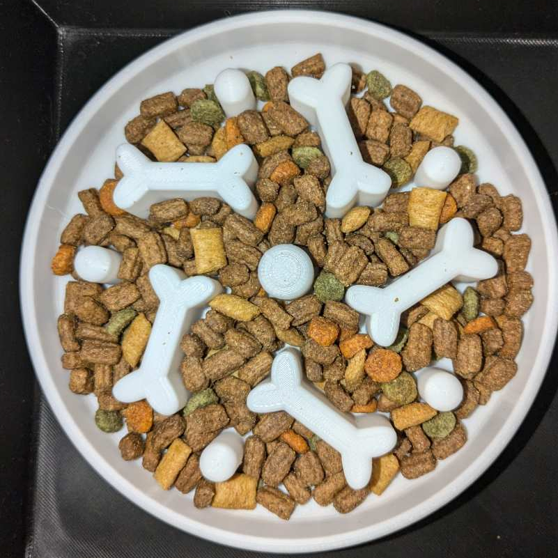 Comedouro Lento para Cães e Gatos Slow Feeder - Tigela Anti-Engasgo e Ansiedade (Design Ossinhos)