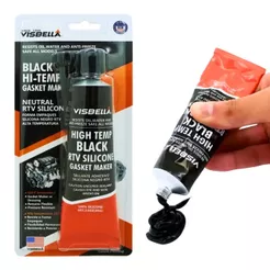 Silicone Cola Alta Temperatura Visbella Black Alta Performance 105g Resistente a Óleo