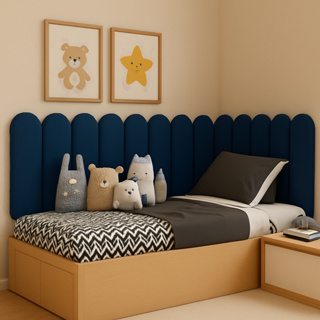 Kit de Cabeceira Estofada Adesiva em Modulos Nuvem 60x20 para Cama de Solteiro em L em Oferta na Shopee