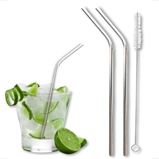 Kit 02 Canudos Aço Inox Metal Reutilizável + Escova em Oferta na Shopee