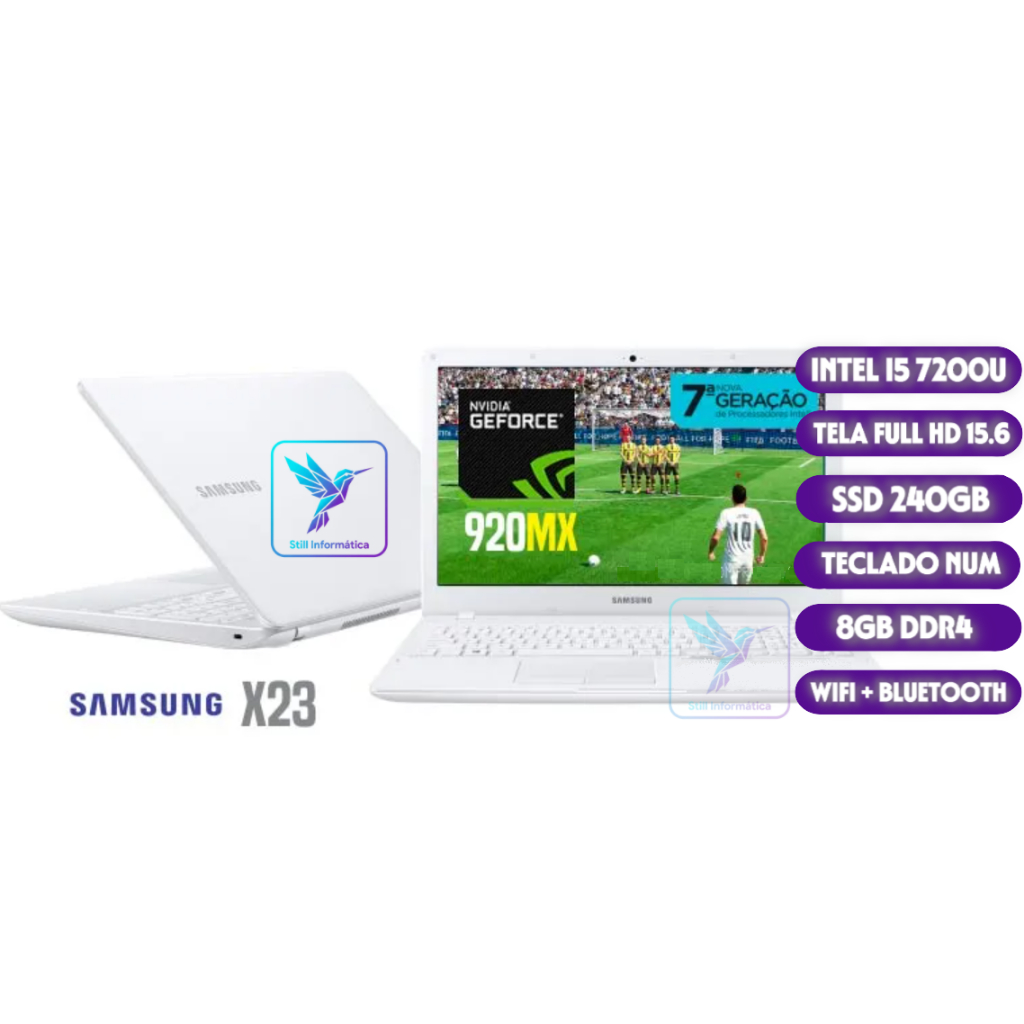 Notebook Samsung Essentials X23 | Intel Core I5 7200U | Ssd240gb | 8GB DDR4 | Tela de 15.6 | Teclado Num | Bluetooth wif