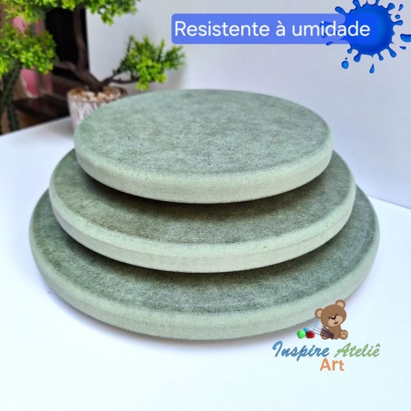 Trio de Molde Redondo Boleado 20|25|30 cm de diâmetro MDF Naval para cerâmica - Com puxador fixo