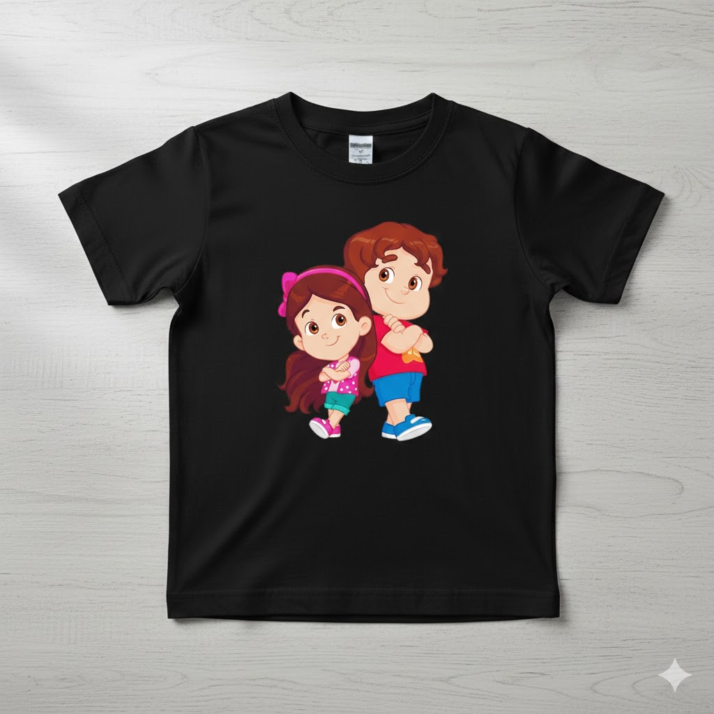 Camiseta Estampada Infantil Maria Clara e JP Desenho Criança Em Alta Personagens