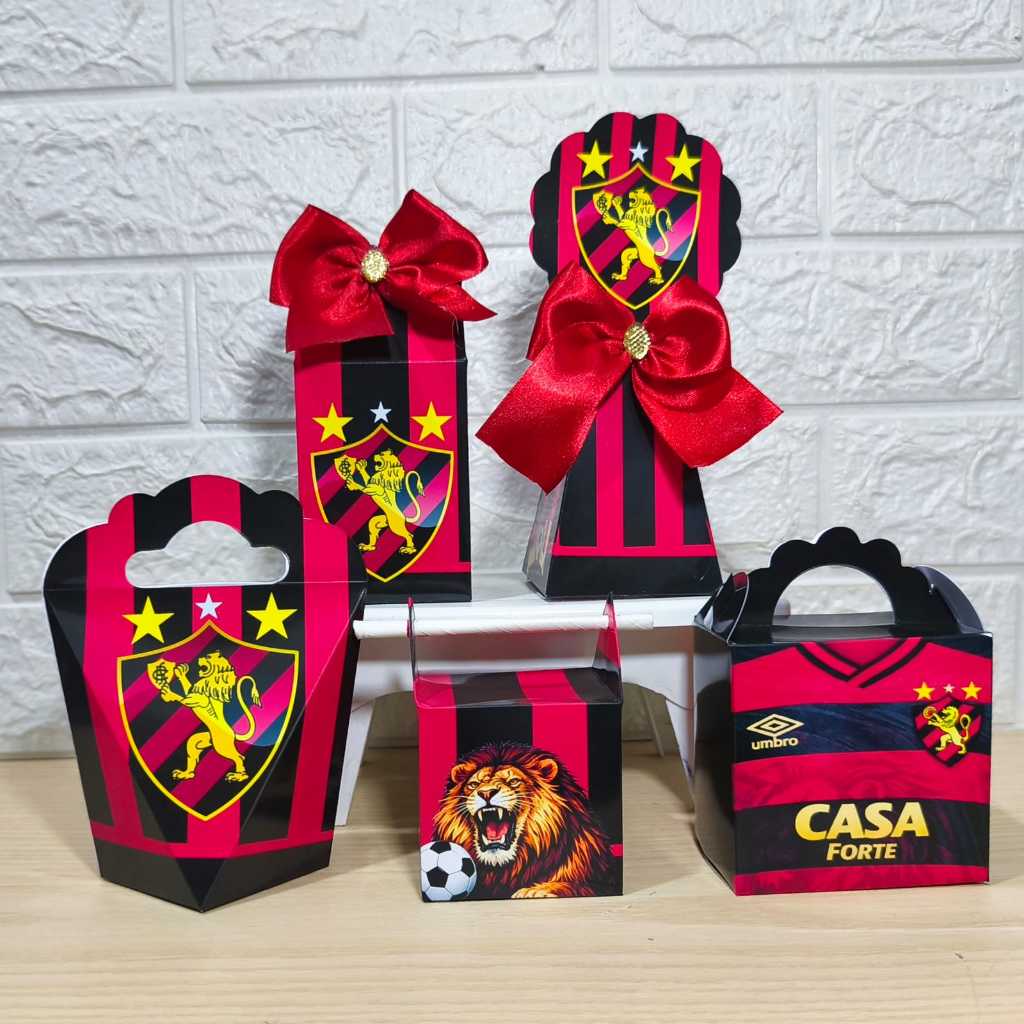 Kit Personalizados caixinhas FUTEBOL SPORT CLUB RECIFE Lembrancinha aniversário-Festa PEGUE E MONTE