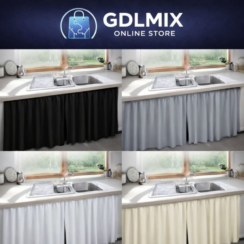 🔥 Cortina de Pia para Cozinha 100% PVC | Antimofo | 138x80cm | Envio Rápido! 🔥 em Oferta na Shopee