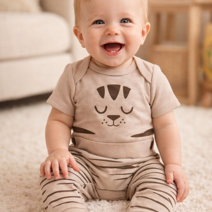 KIT 4 PEÇAS MIJÃO E BODY, Manga curta - MENINO OU MENINA em Oferta na Shopee