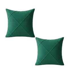 Kit 2 Capas de Almofada Suede Drapeadas 45x45 com Zíper Invisível – Acabamento Premium