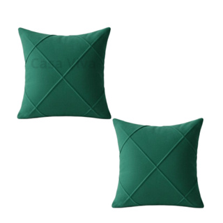 Kit 2 Capas de Almofada Suede Drapeadas 45x45 com Zíper Invisível – Acabamento Premium em Oferta na Shopee