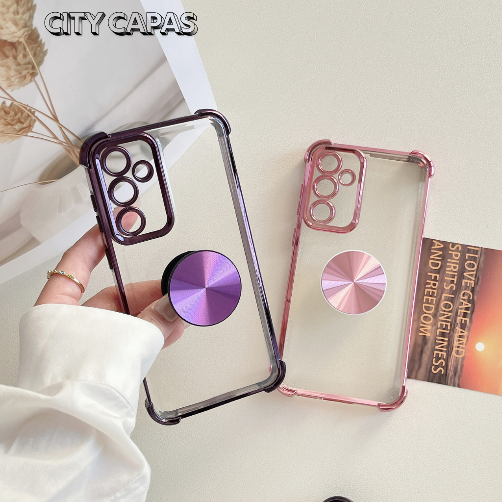 City Capas - Capinha Moto G86/G85/G84/G75/G56/G55/G54/G35/G24/G15/G05/G04/G30/E15 Transparente Colorida com Suporte Pop em Oferta na Shopee