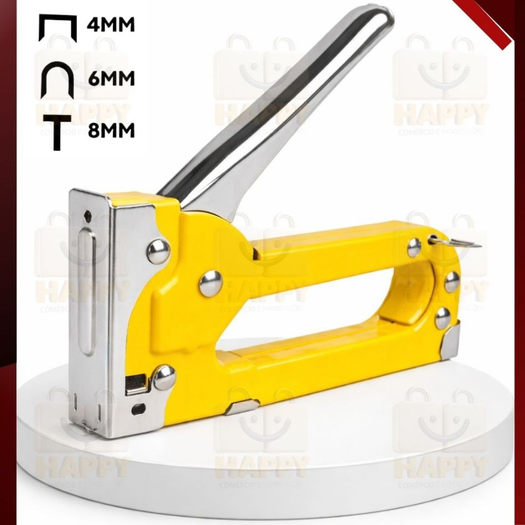 Grampeador Manual Alta Pressão para Tapeçaria Estofados Fixação em Madeira e MDF