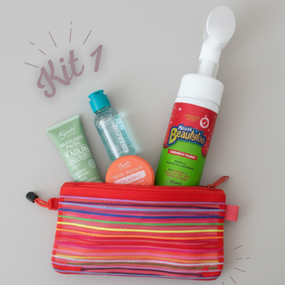 Kit 1 Skincare Facial Completo + Necessaire (Brinde), limpeza de pele profunda cuidados com a pele