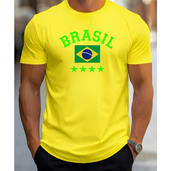 Camisa Masculina Brasil Copa Do Mundo 2026 100%Algodão Premium Envio Imediato Blusa Futebol Infantil