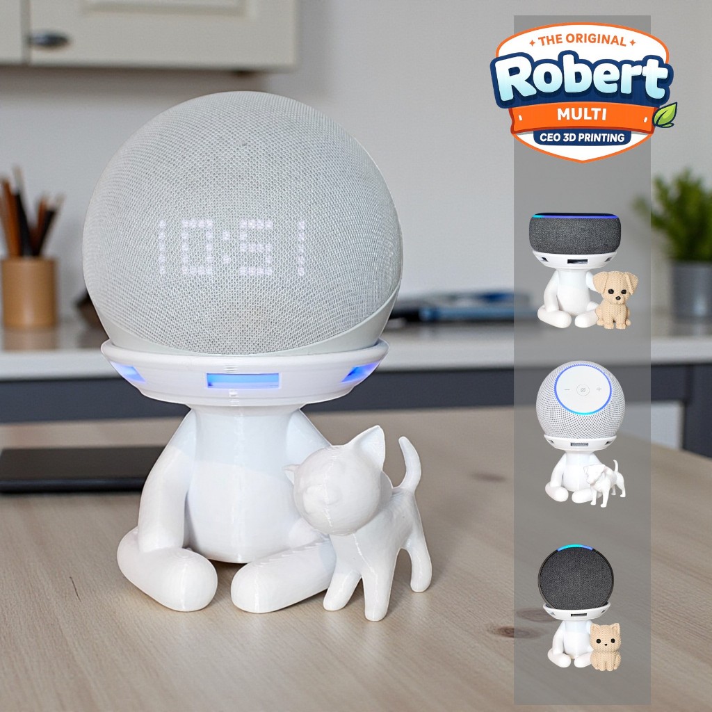 Suporte Alexa Echo Dot 3, 4 e 5, Echo Pop e Echo Max Coleção Robert PETS Multiuso Decoração Presente em Oferta na Shopee