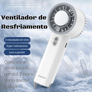 Mini Ventilador Portátil Turbo de Mão Vento Ajustável com Cooler Mini Ventilador Pessoal Recarregável Semicondutor