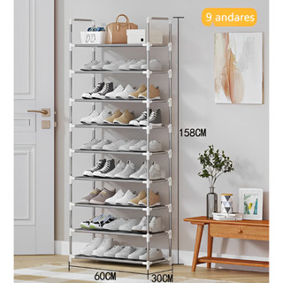 Sapateira calçados Prateleira 9 Andares 27 pares de sapatos organizador desmontável Sapateira Vertical Com Porta ZH004