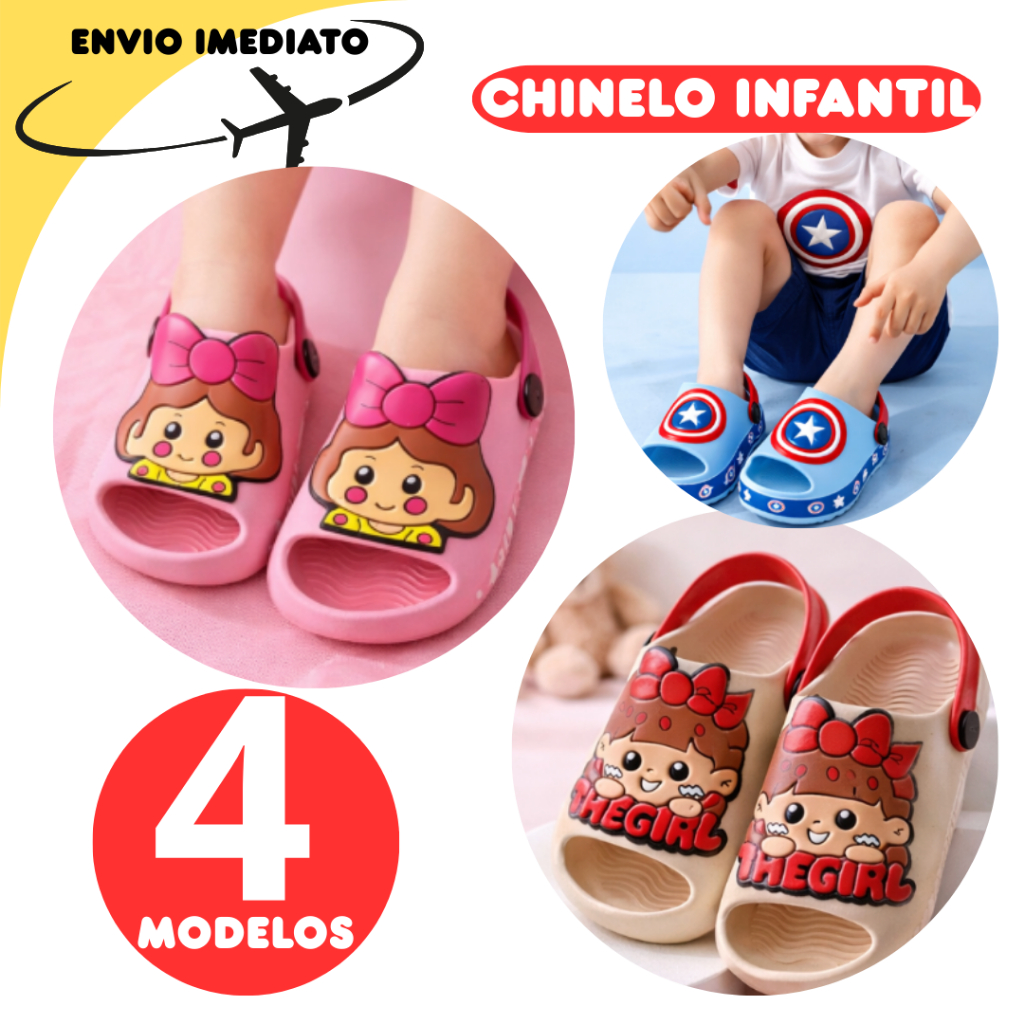4 Chinelo infantil confortável emborrachado Menina - Menino Praia Escola Casa
