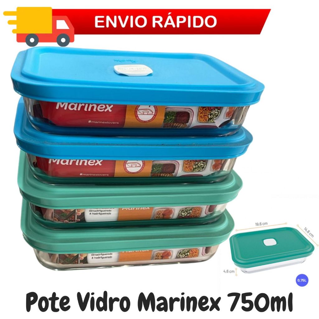 POTE VIDRO MARMITA COM TAMPA MARINEX FACILITA em Oferta na Shopee
